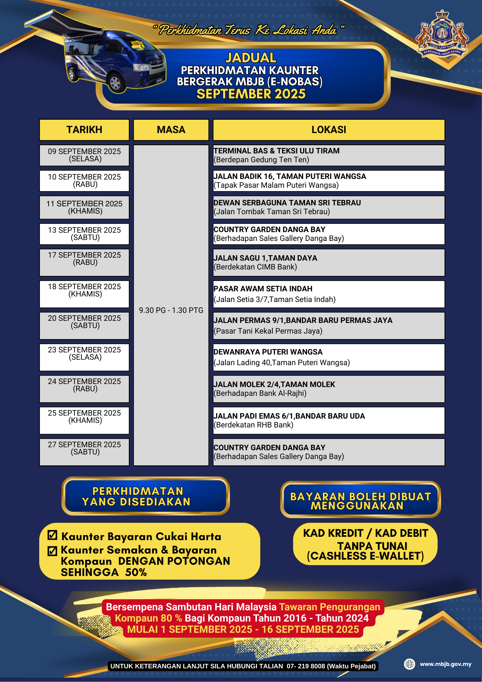 Jadual Kaunter Bergerak