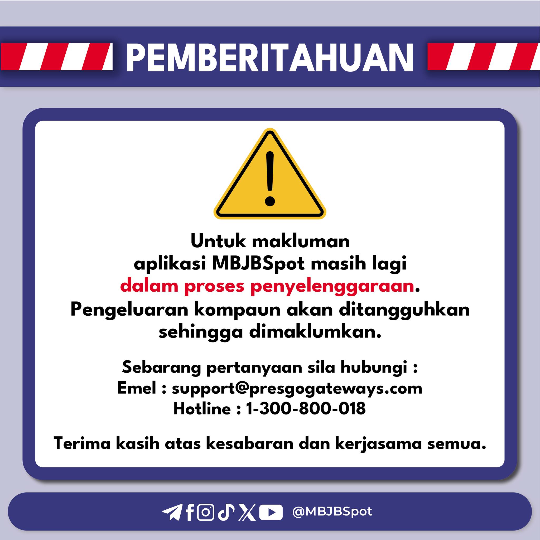 Penyelenggaraan MBJBSpot