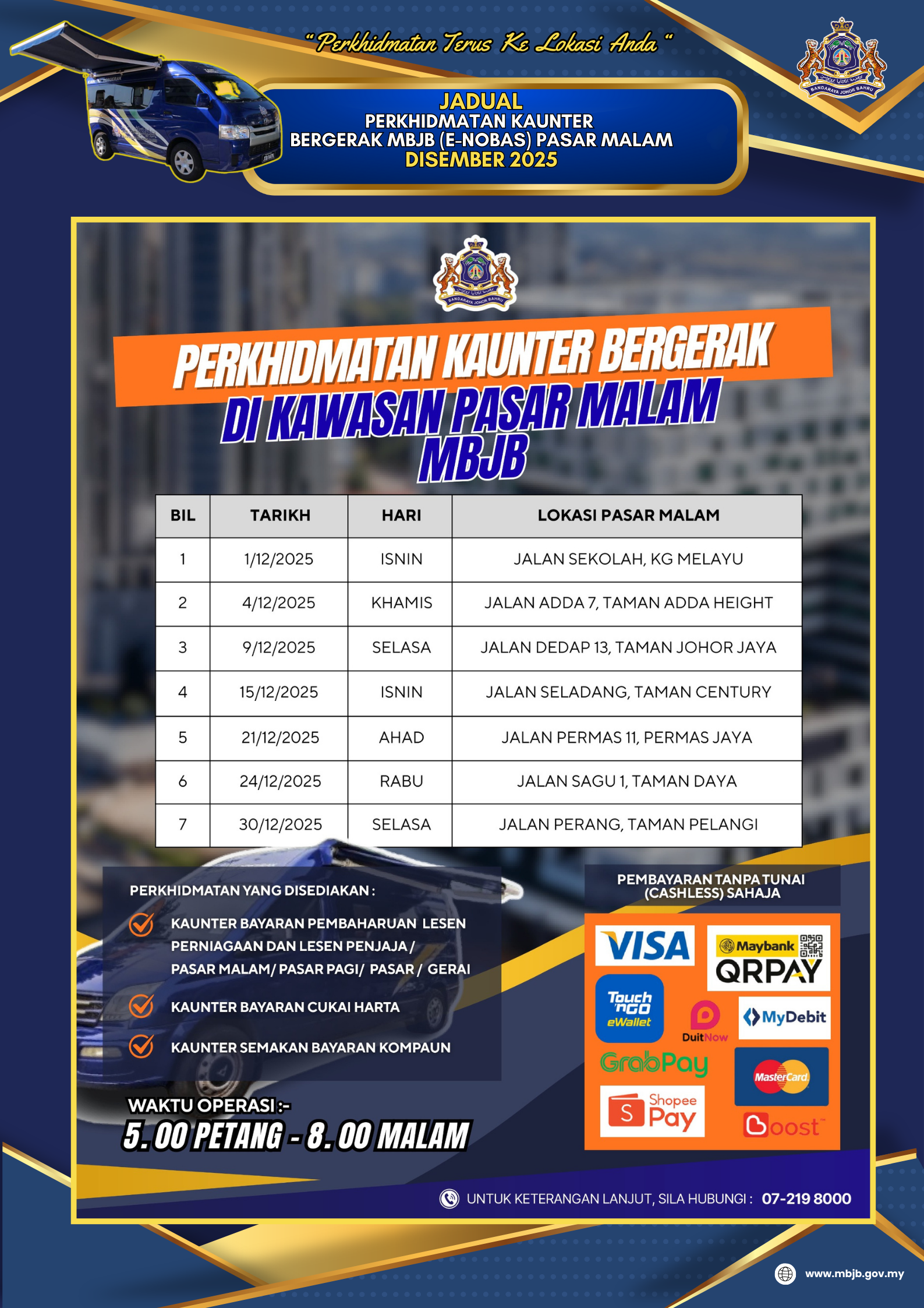 Jadual Perkhidmatan Kunter Bergerak