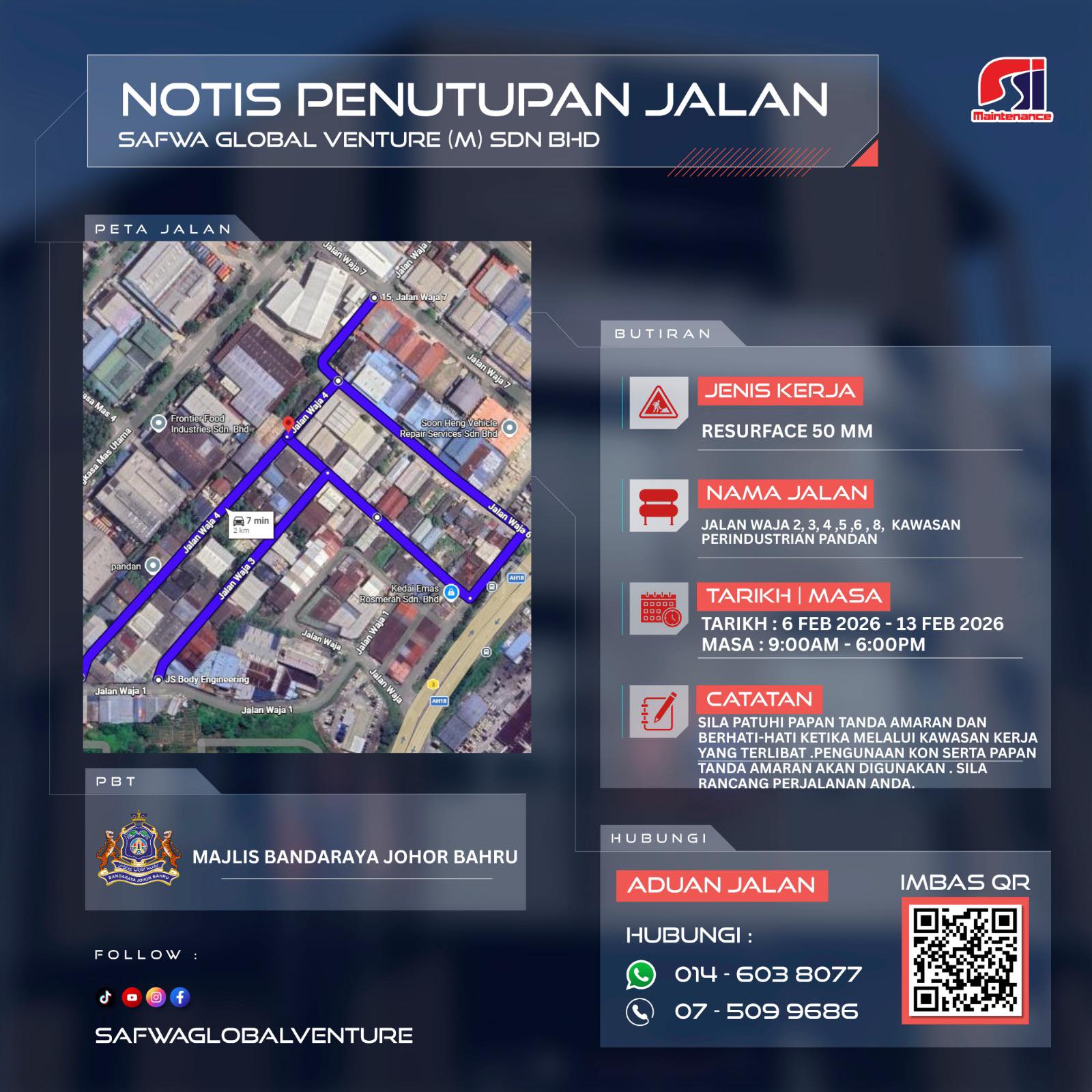 Notis Penutupan Jalan