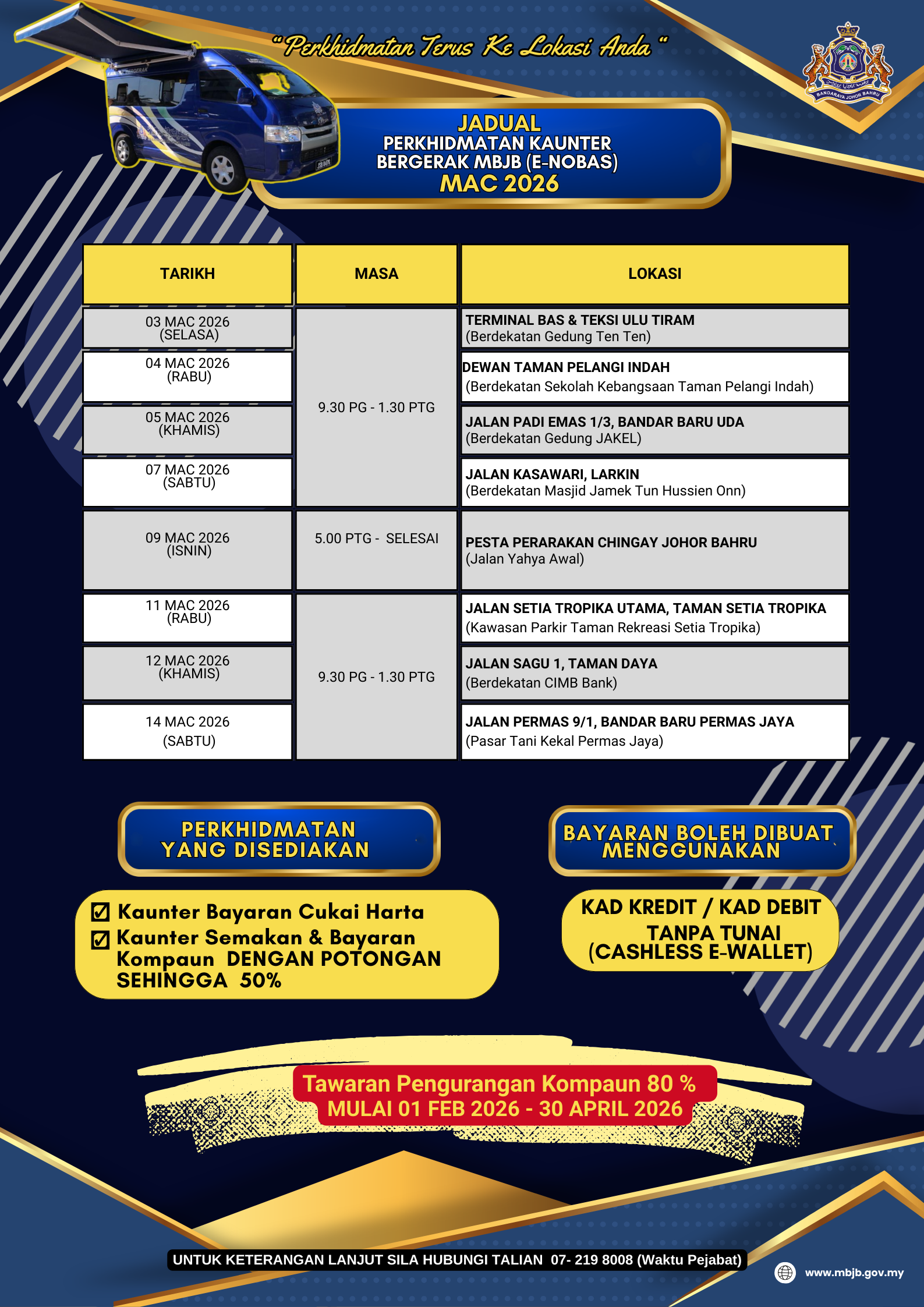 Jadual Perkhidmatan Kaunter Bergerak