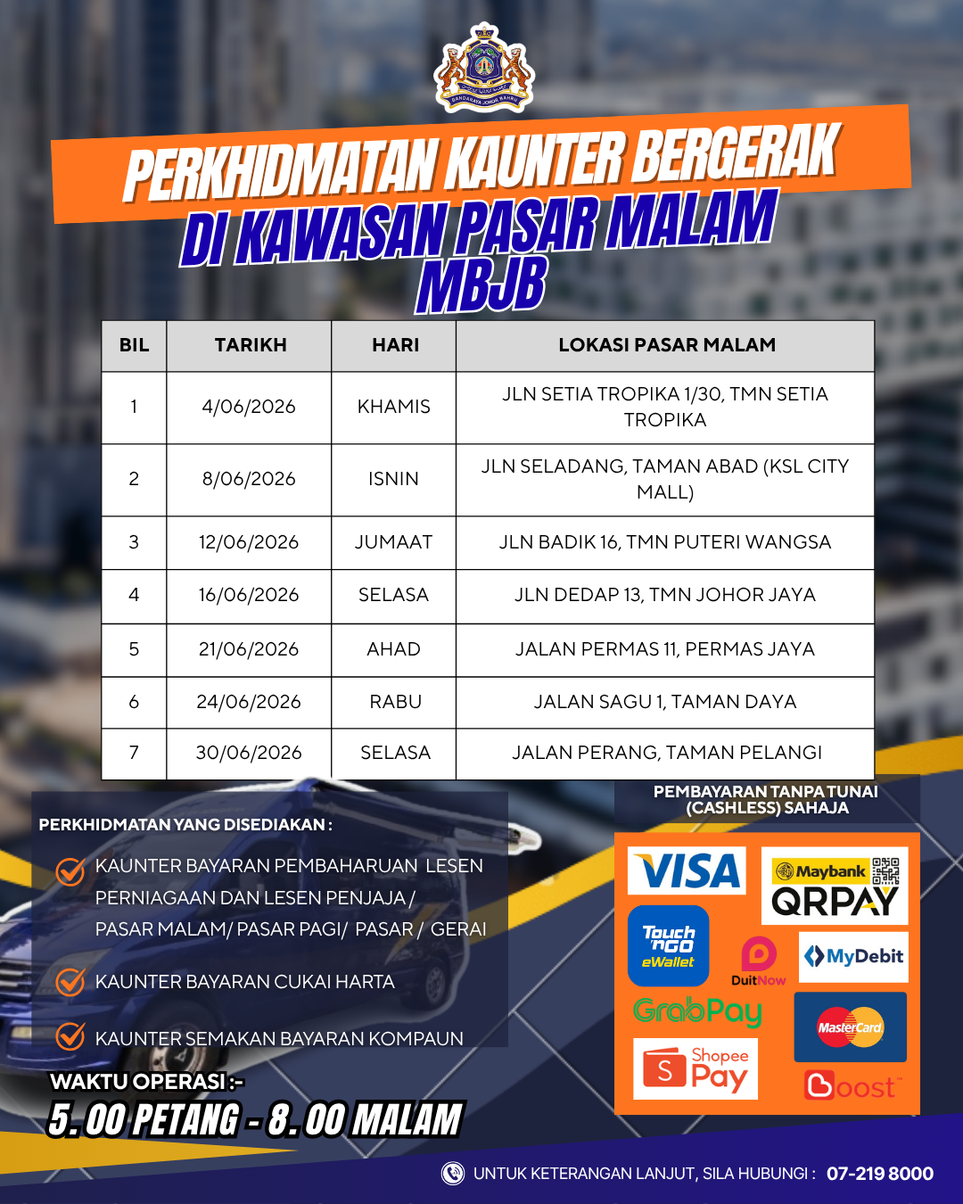 Perkhidmatan Kaunter Bergerak Pasar Malam