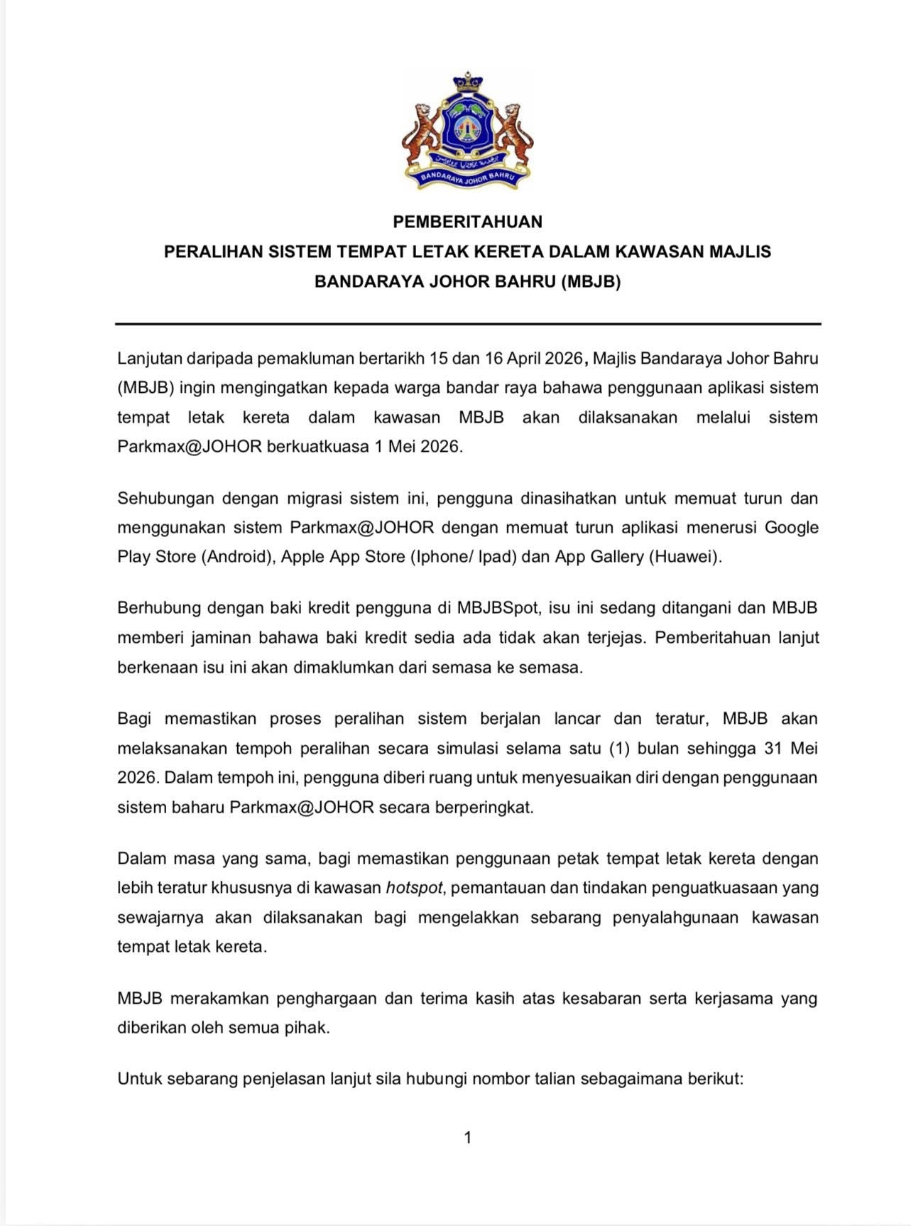 Peralihan Sistem Tempat Letak Kereta