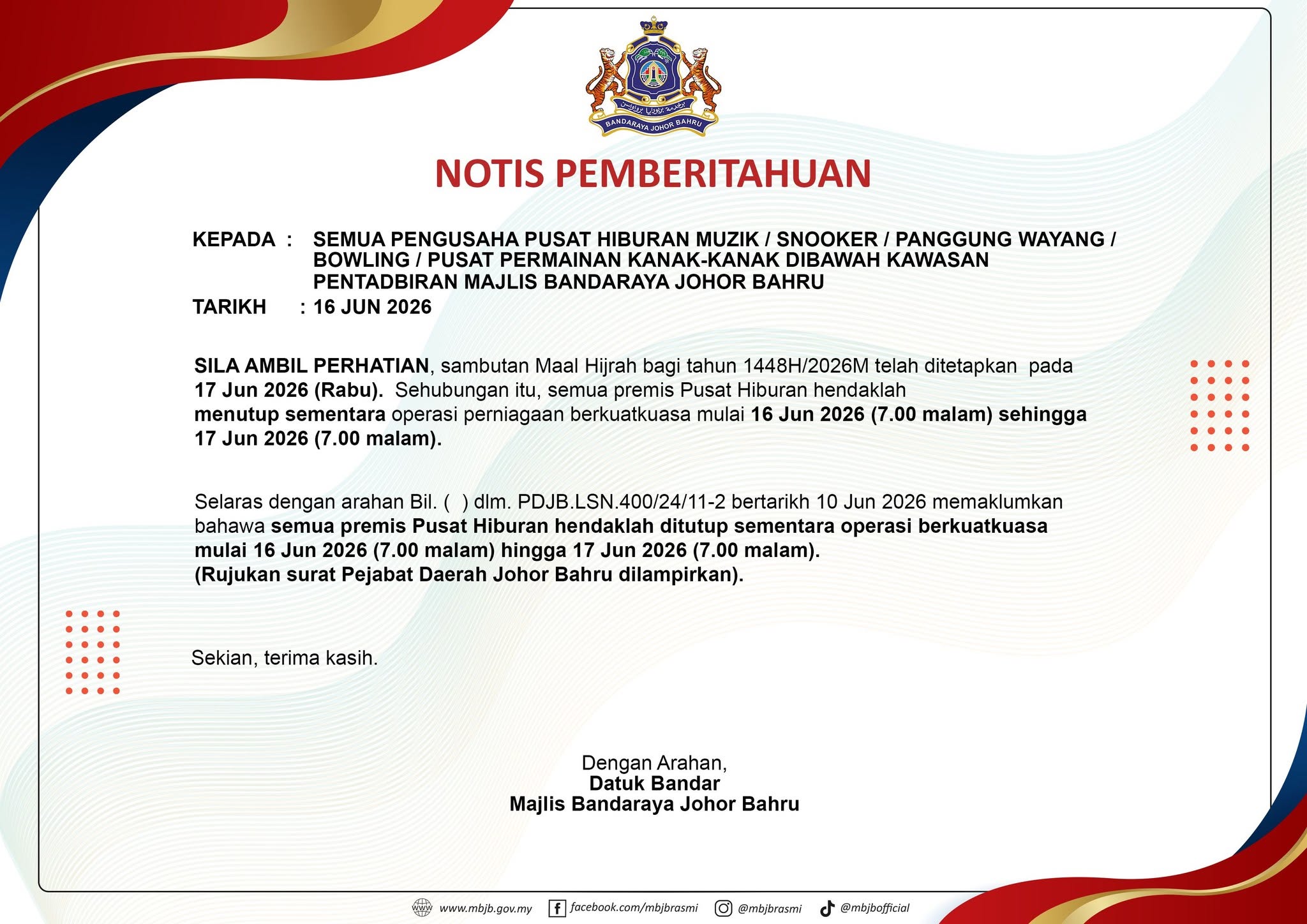 Notis Pemberitahuan