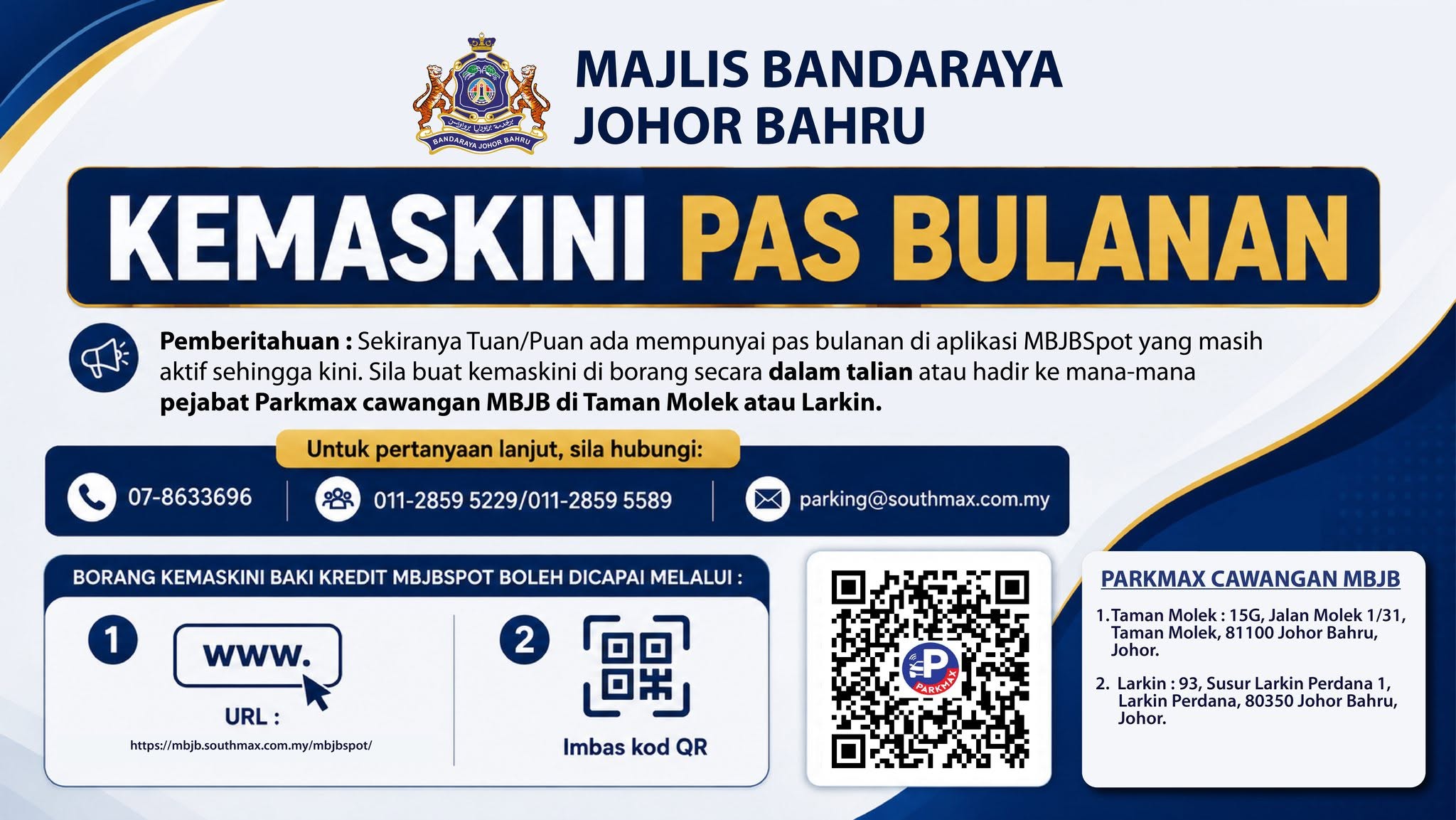 Kemaskini Pas Bulanan MBJBSpot