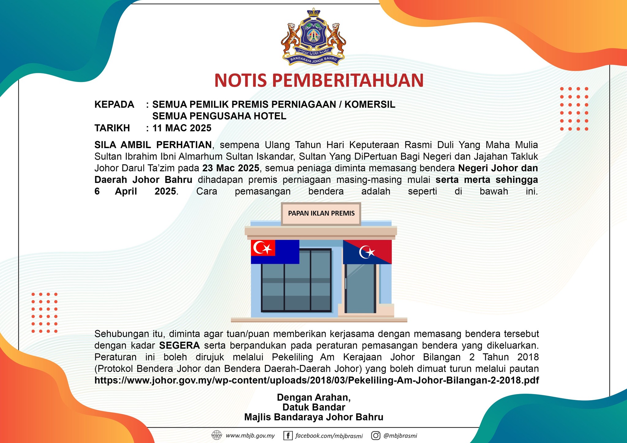 Notis Pemasangan Bendera